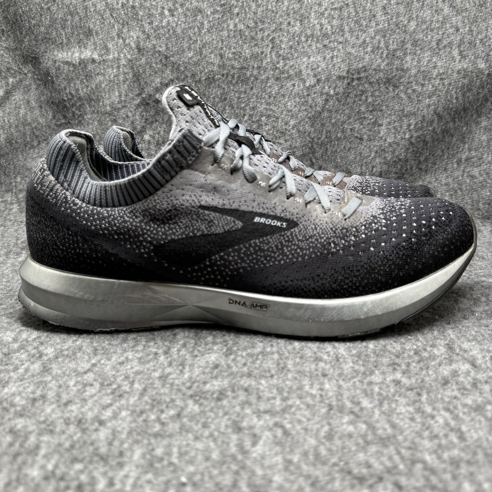 Brooks Levitate 2 Mens Size 10.5 Black Grey Speckle DNA AMP Running 1102901D069